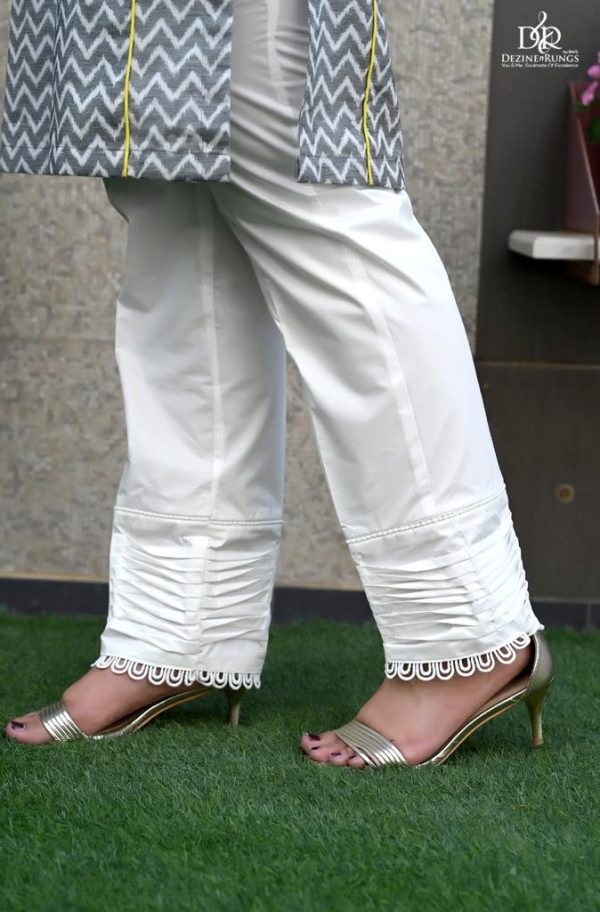 KF-260 - White Formal Stitched Chikan Cotton Trouser – shopeng.market